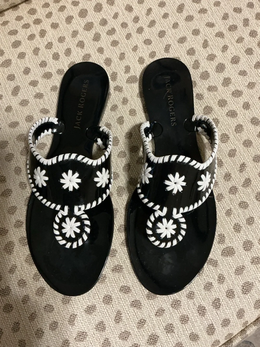 NWT Jack Rogers Black and White jelly Sandals-size 11